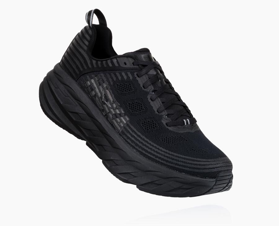 Hoka One One Bondi 6 - Men Running Shoes - Black,Australia LAU-293568